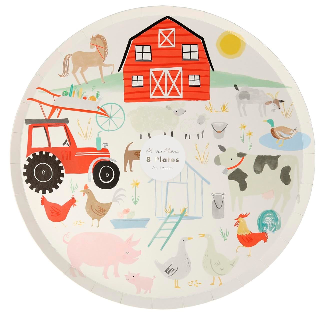 Meri Meri - On The Farm Dinner Plates - Çiftlik Tabak - 8'li