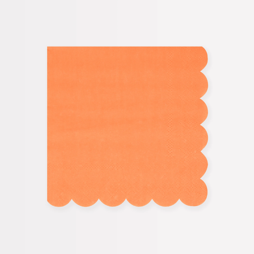 Meri Meri - Papaya Large Napkins - Papaya Rengi Peçeteler (L) (x16)