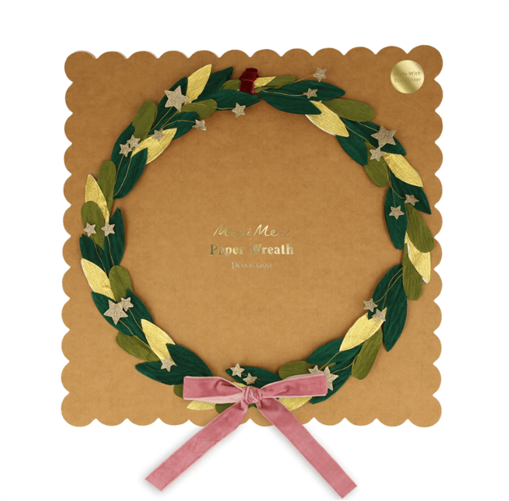 Meri Meri - Paper Leaf & Star Wreath - Yapraklar & Yıldızlar Süs