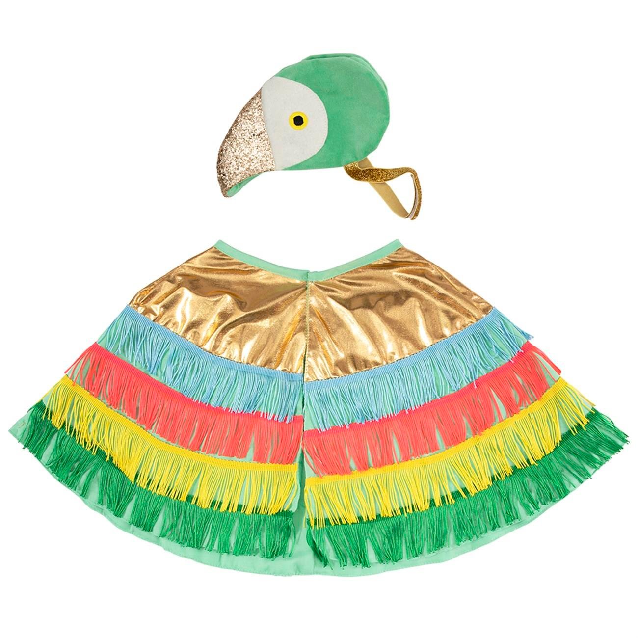 Meri Meri - Parrot Fringed Cape Dress Up - Papağan Pelerinli Kostüm
