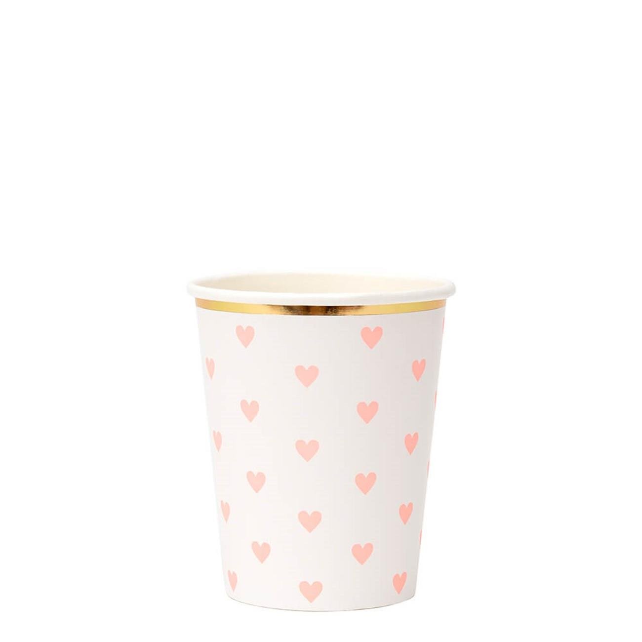 Meri Meri - Party Palette Heart Cups - Pastel Kalpli Bardaklar - 8'li