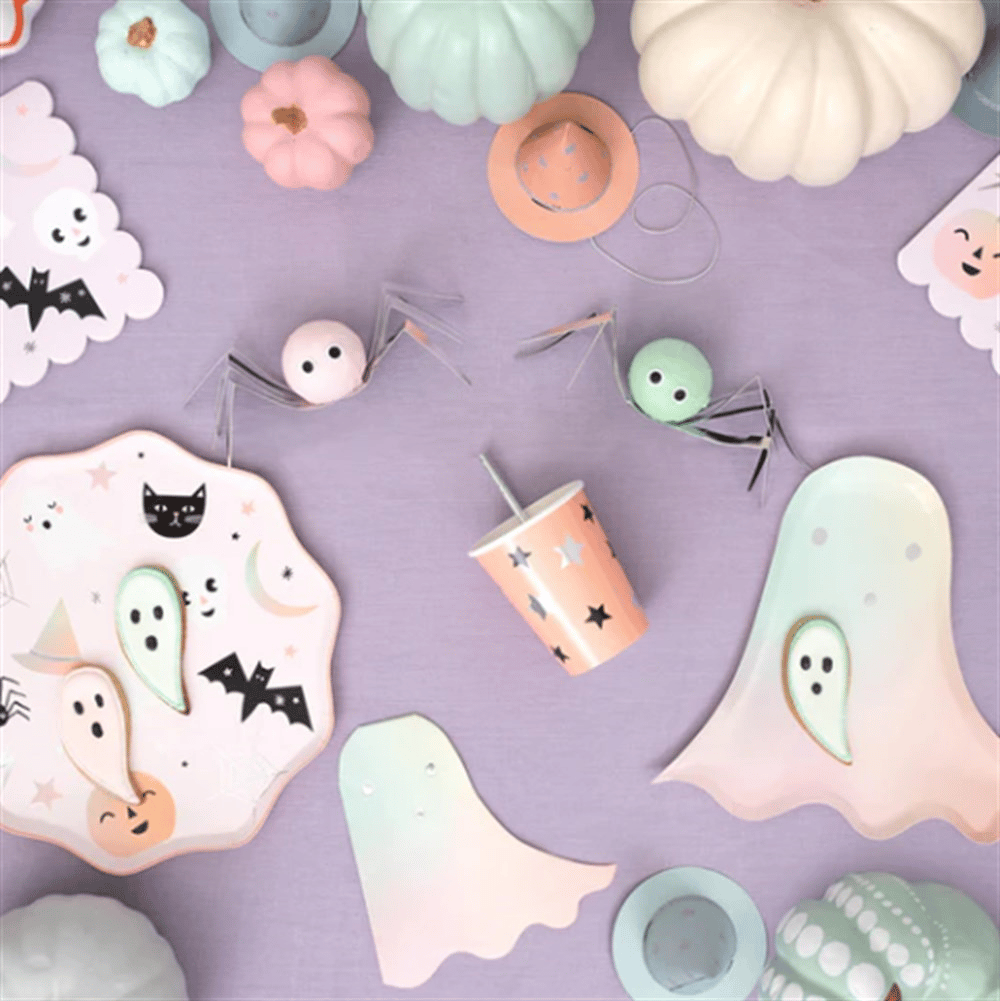 Meri Meri - Pastel Halloween Plates - Pastel Halloween Tabaklar - L - 8'li