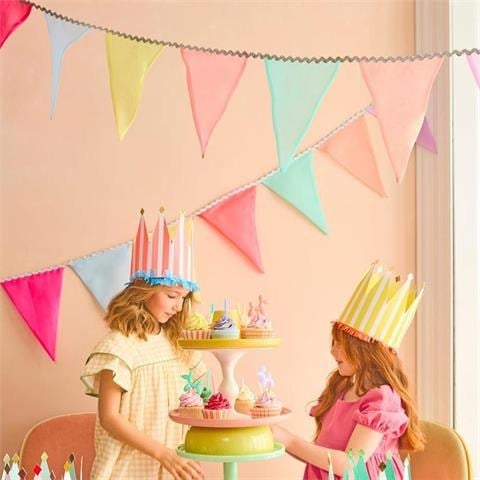 Meri Meri - Pastel Rainbow Organza Garland - Pastel Renkli Gökkuşağı Organze Asılan Süs