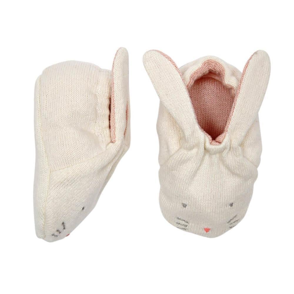 Meri Meri - Peach Bunny Baby Booties - Şeftali Tavşanlı Bebek Patiği