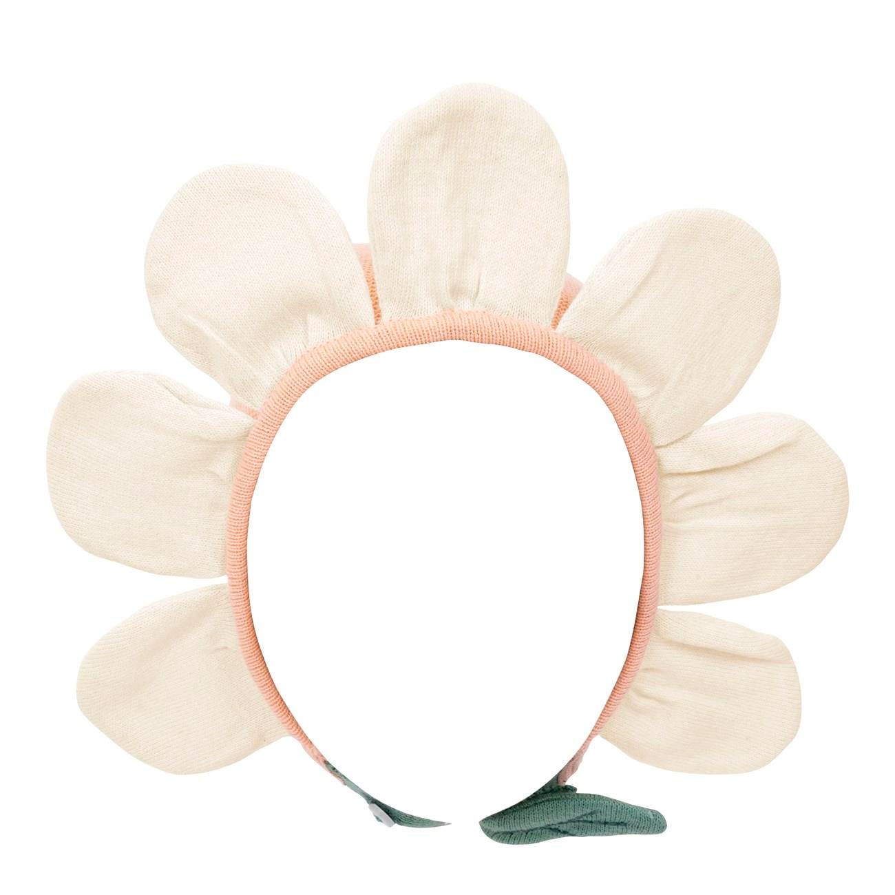 Meri Meri - Peach Daisy Baby Bonnet - Şeftali Rengi Papatyalı Bebek Başlığı