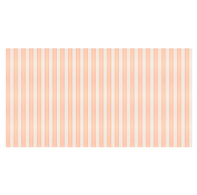 Meri Meri - Peach Stripe Tablecloth - Şeftali Tonlu Çizgili Kağıt Masa Örtüsü