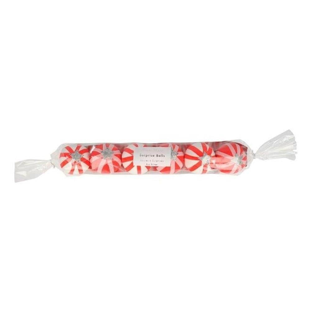 Meri Meri - Peppermint Candy Surprise Balls - Kırmızı Sürpriz Topları