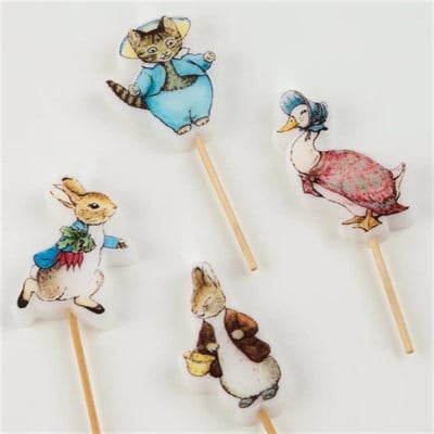 Meri Meri - Peter Rabbit In The Garden Candles - Peter Rabbit Bahçede Mumlar - 4'lü