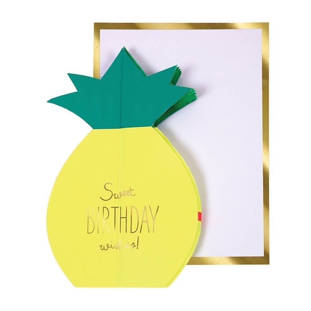 Meri Meri - Pineapple Honeycomb Card - Ananas Tebrik Kartı