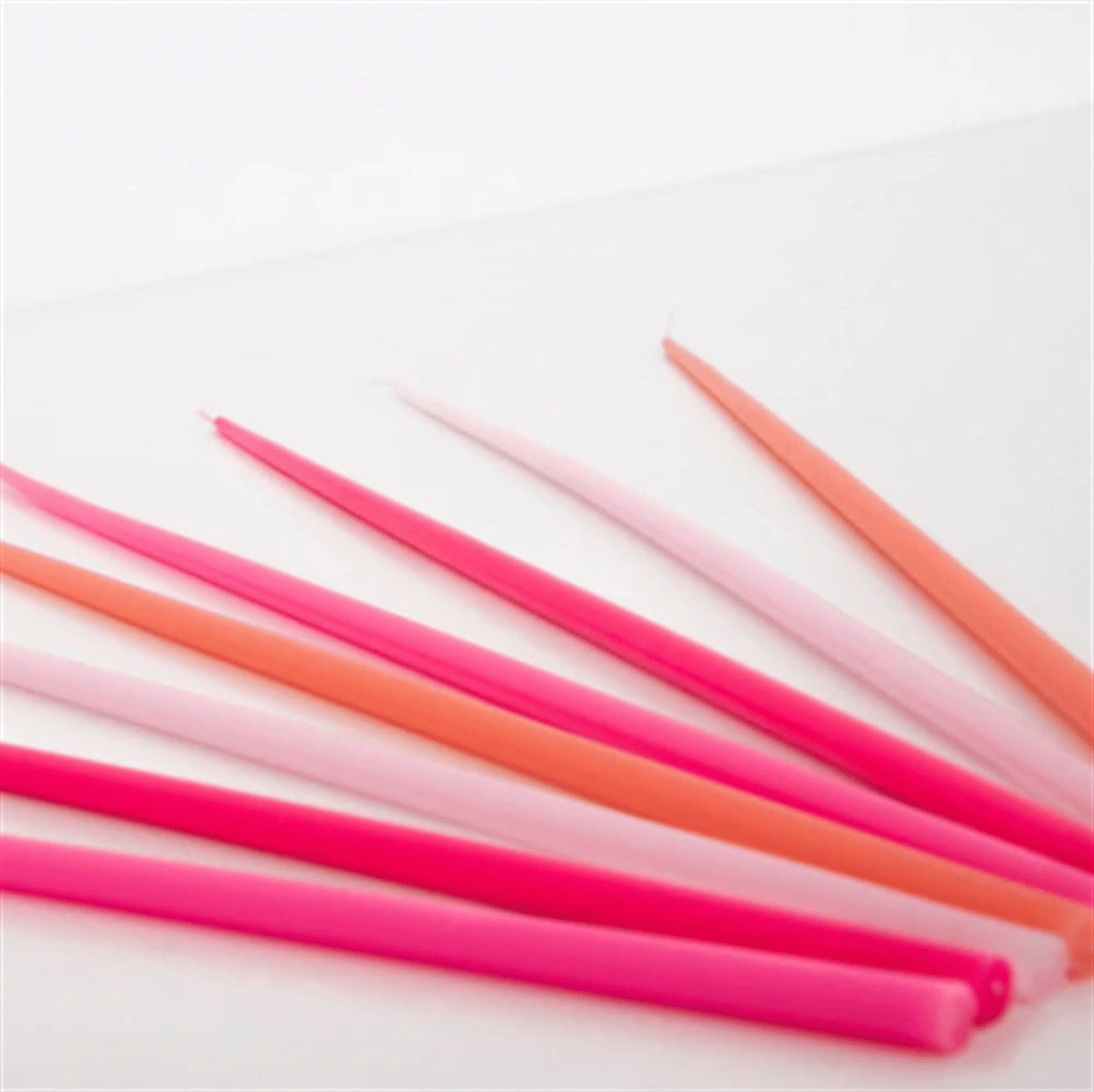 Meri Meri - Pink Tall Tapered Candles - Pembe Uzun Mumlar