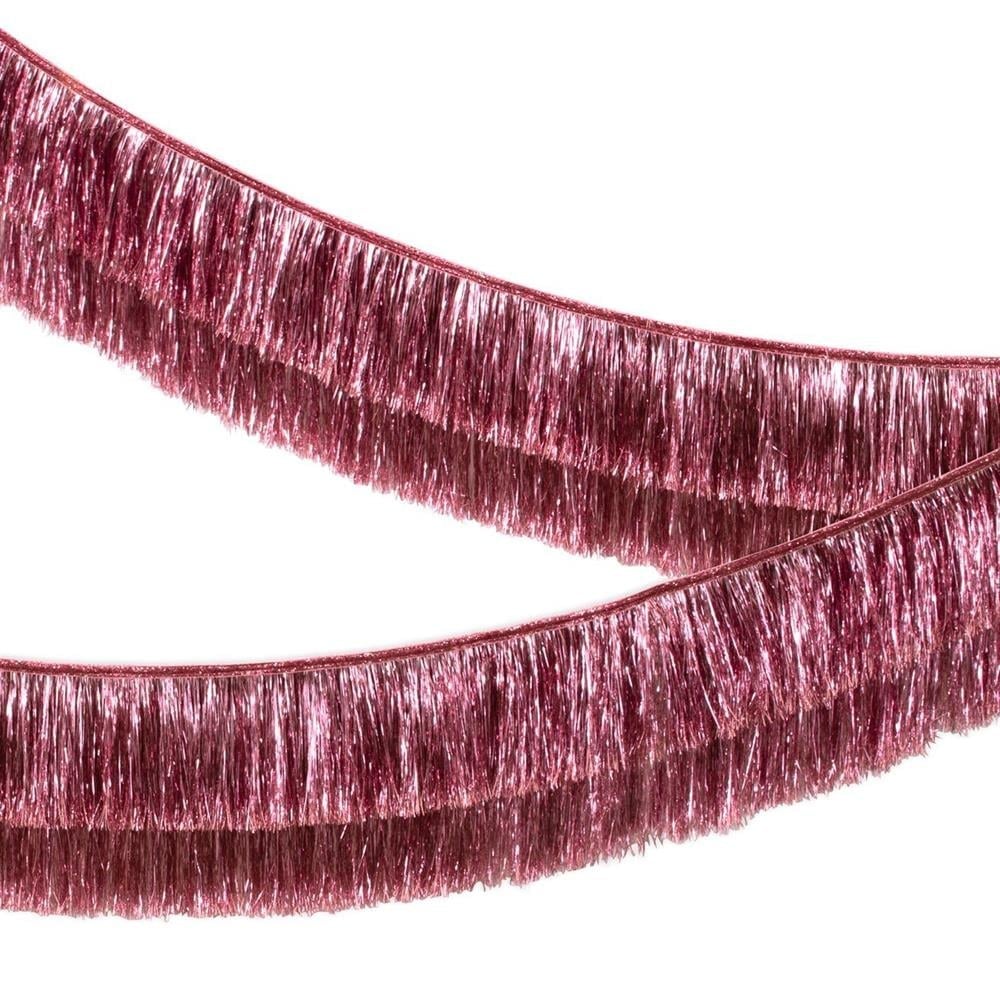 Meri Meri - Pink Tinsel Fringe Garland - Pembe Püsküllü Asılan Süs