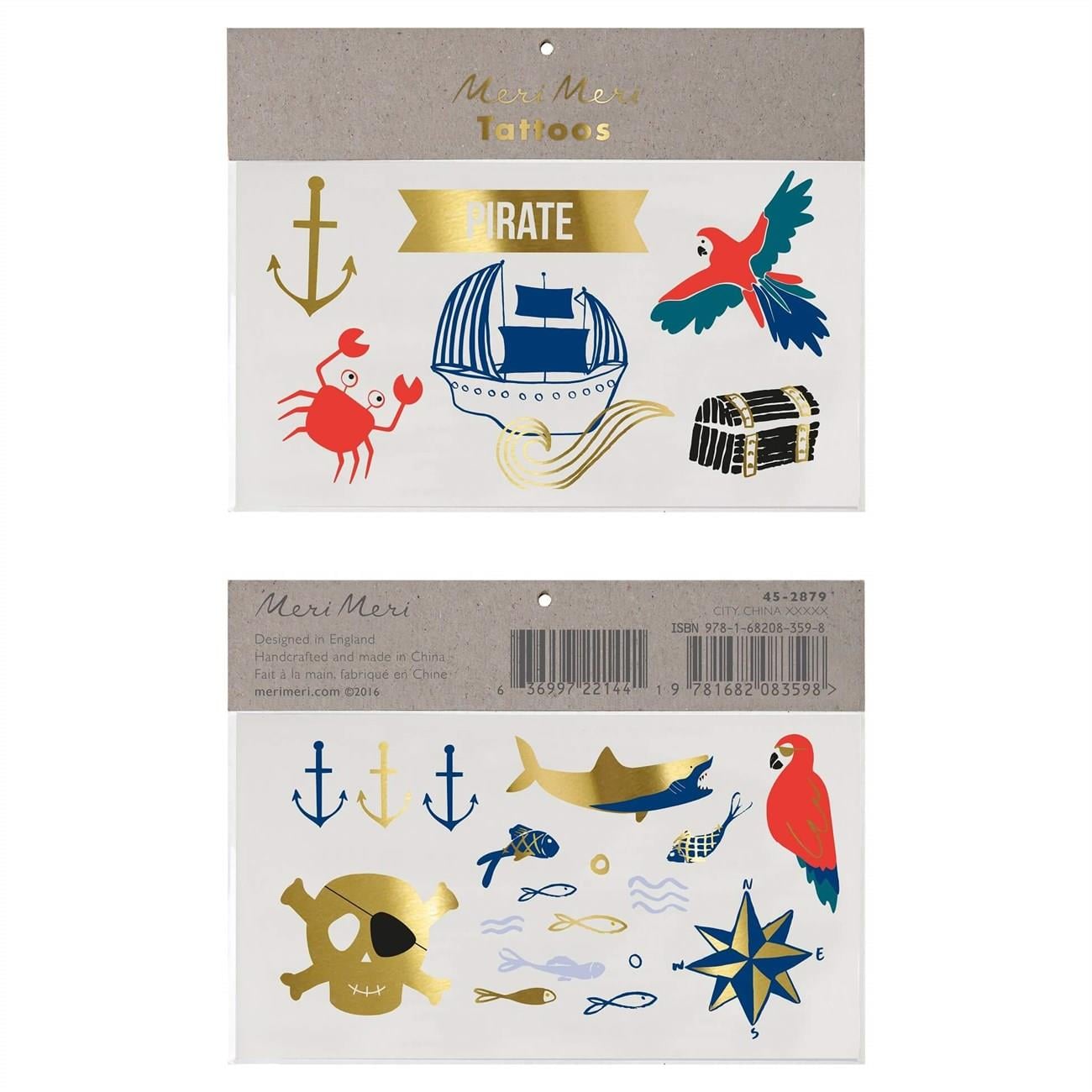 Meri Meri - Pirates Tattoos - Korsan Geçici Dövme - L