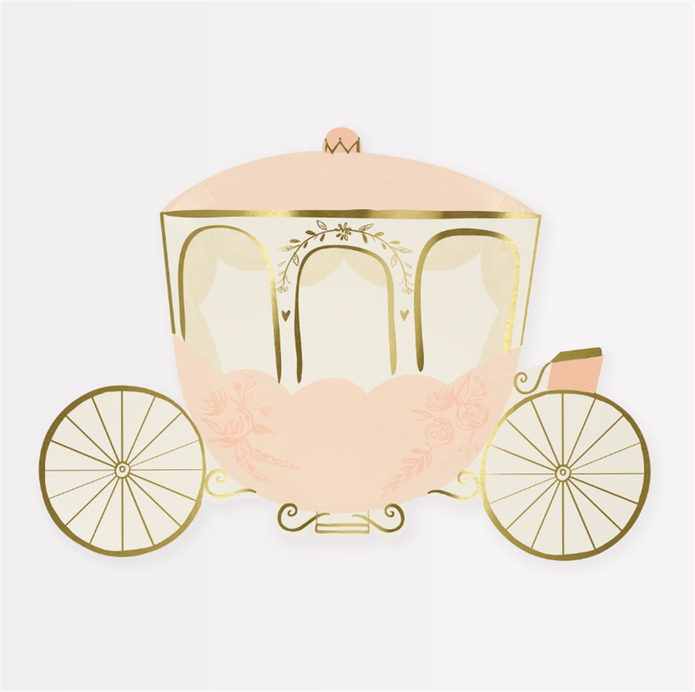 Meri Meri - Princess Carriage Plates - Prenses Arabası Tabaklar (X8)