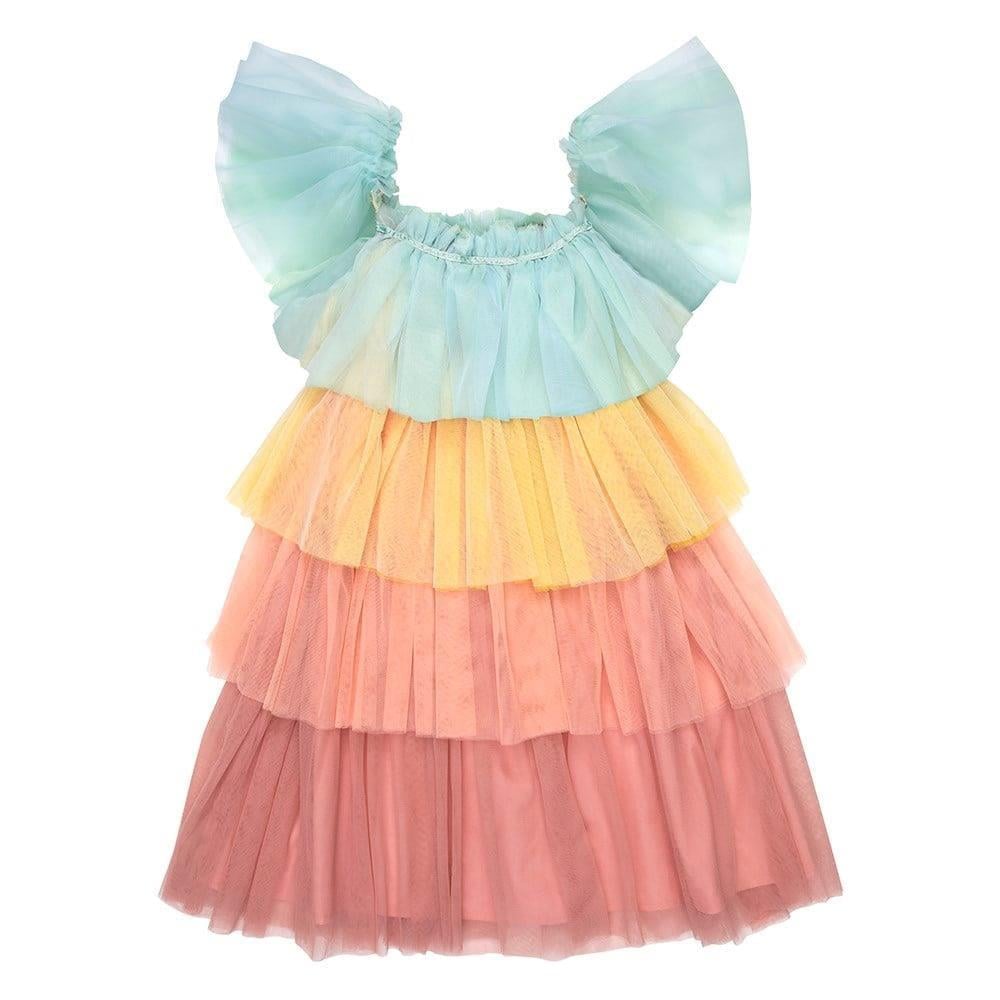 Meri Meri - Rainbow Ruffle Princess Dress-Up - 3-4 Years - Fırfırlı Gökkuşağı Elbisesi - 3-4 Yaş