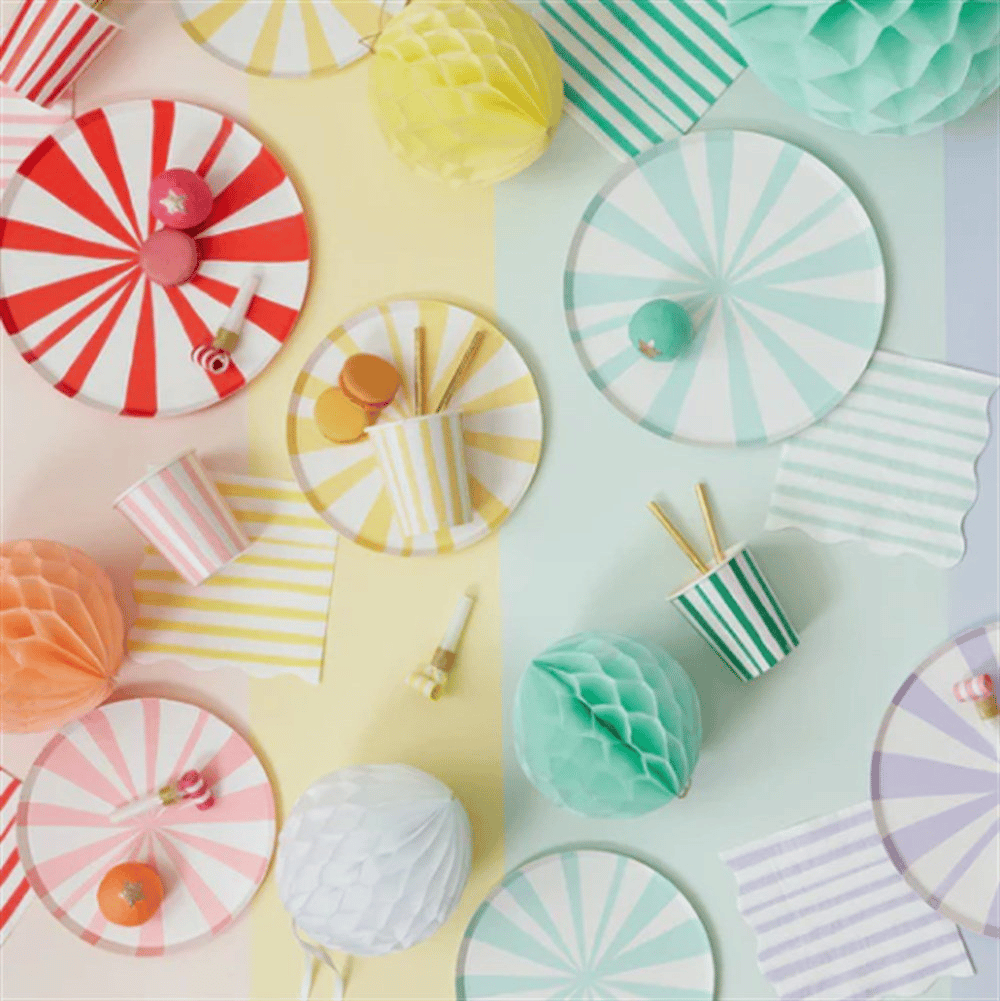 Meri Meri - Red Stripe Cups - Kırmızı Çizgili Bardaklar - 8'Li