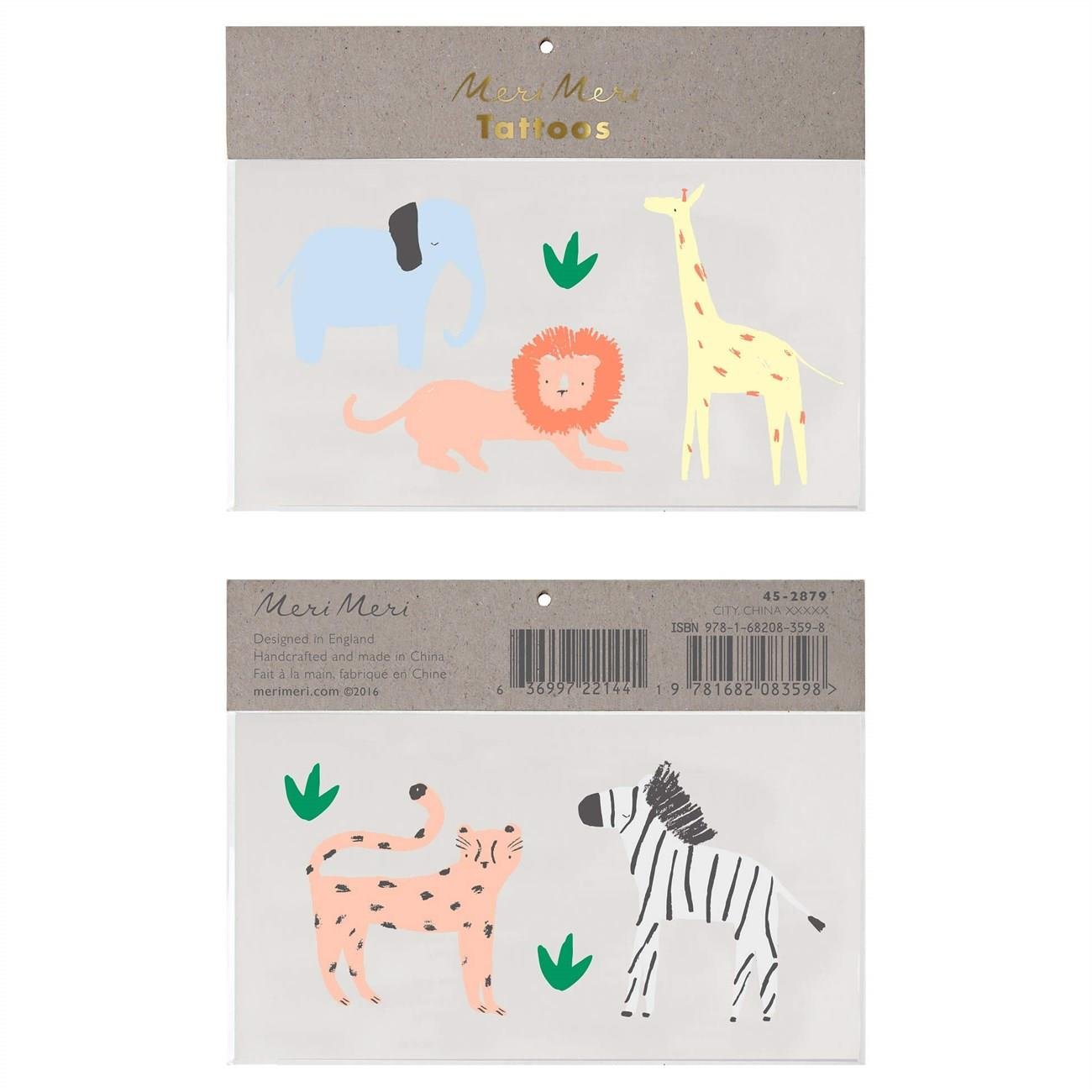 Meri Meri - Safari Tattoos - Safari Geçici Dövmeler - L