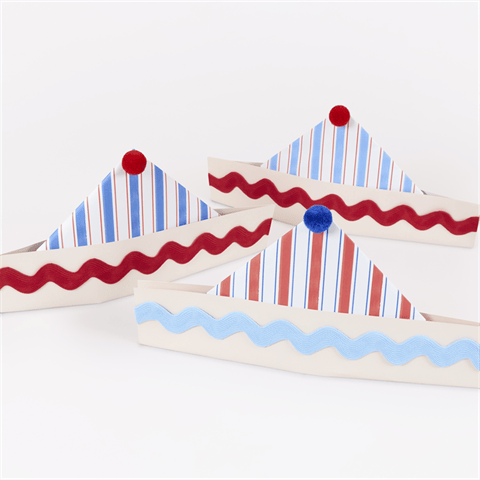Meri Meri - Sailor Party Hats - Denizci Parti Şapkaları - 8 Adet