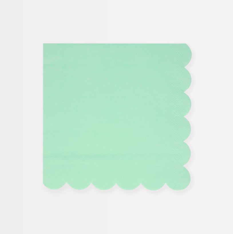Meri Meri - Sea Foam Green Large Napkins - Deniz Köpüğü Yeşili Peçeteler (L) (x16)