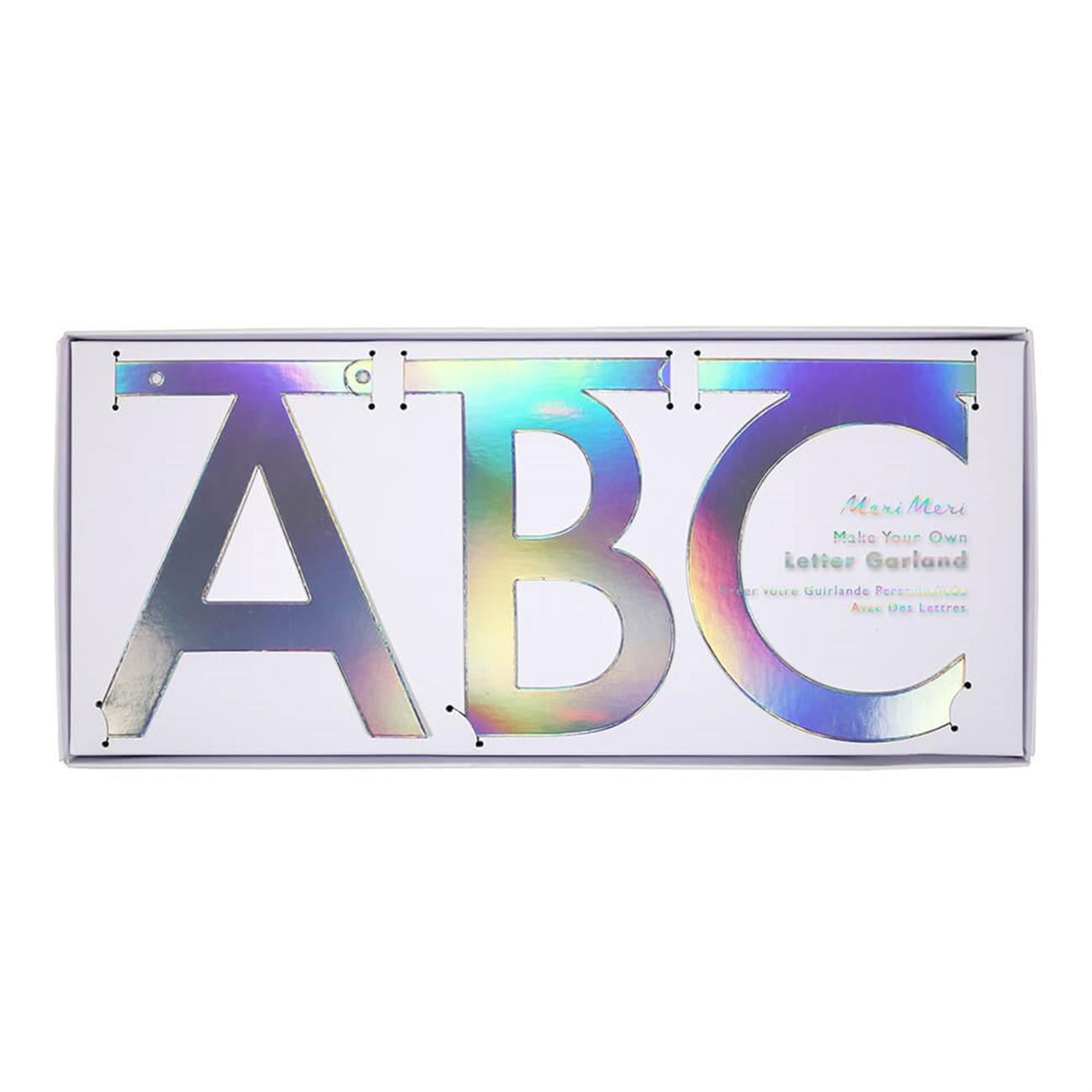 Meri Meri - Silver Holographic Letter Garland Kit - Gümüş Hologramlı Harf Seti