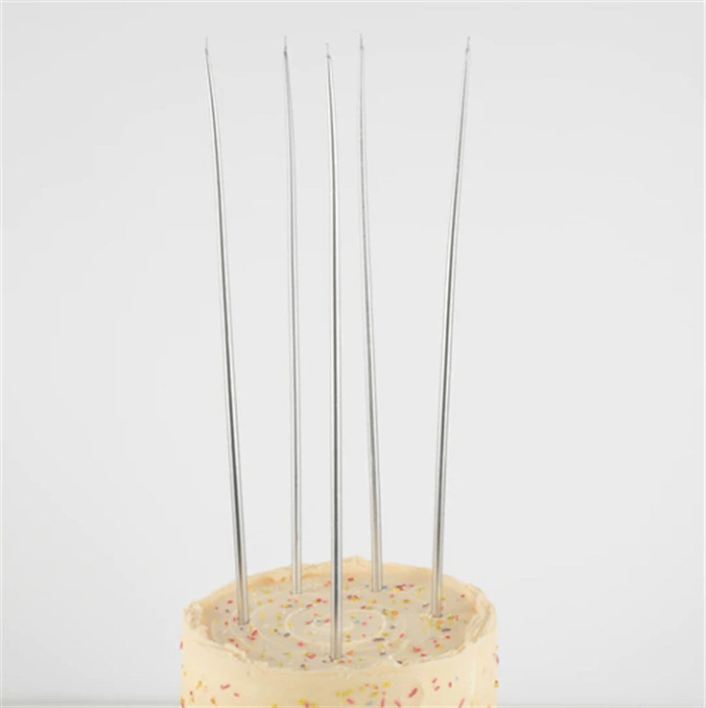 Meri Meri - Silver Tall Tapered Candles - Gümüş Uzun Mumlar - 12'Li