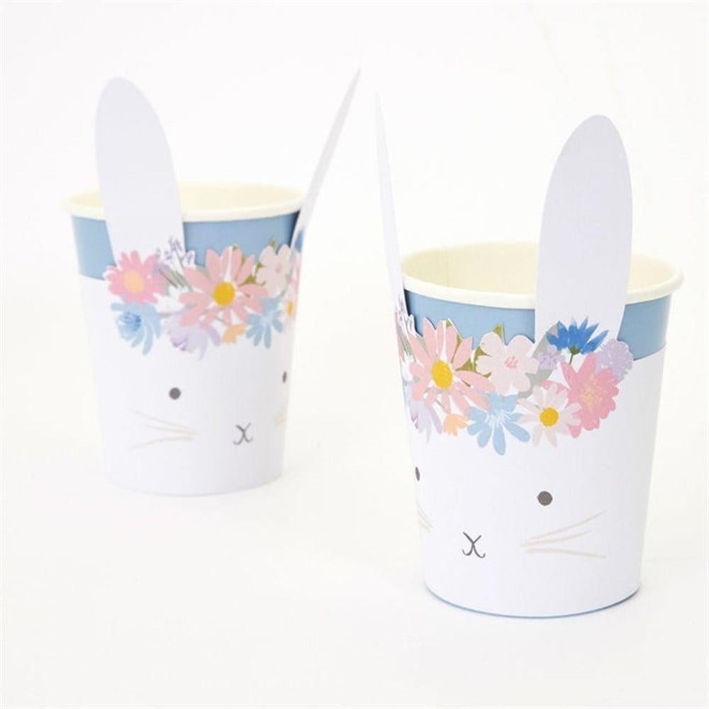 Meri Meri - Spring Floral Bunny Cup - Çiçekli Tavşan Bardaklar - 8'Li
