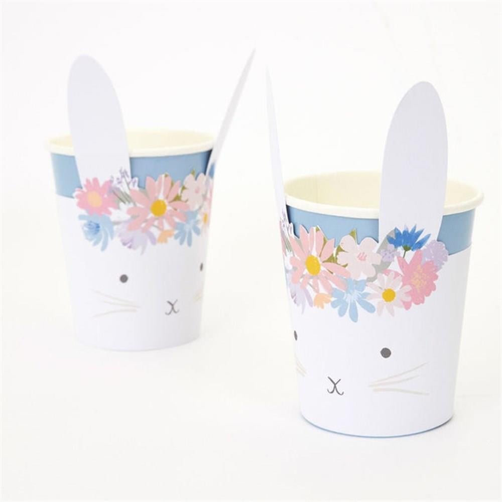 Meri Meri - Spring Floral Bunny Cup - Çiçekli Tavşan Bardaklar - 8'li