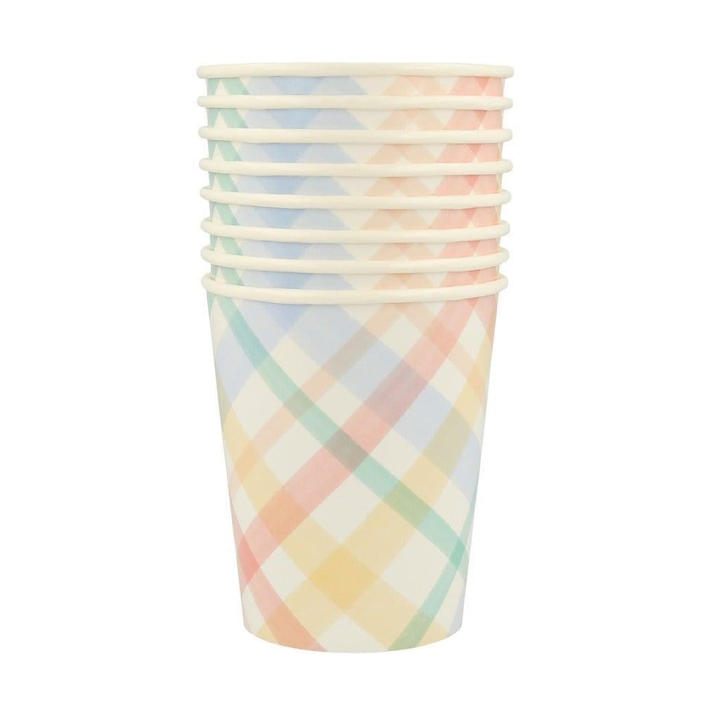 Meri Meri - Spring Plaid Cups - Bahar Yeri Bardaklar - 8'Li