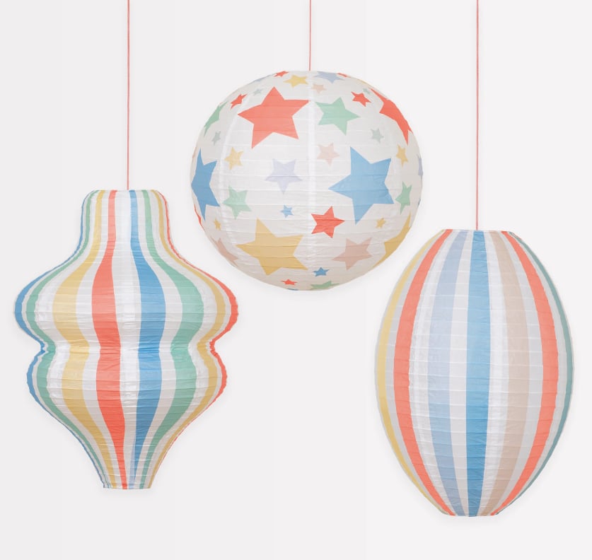 Meri Meri - Stars & Stripes Lanterns - yıldızlar & Çizgili Fenerler (3'lü)