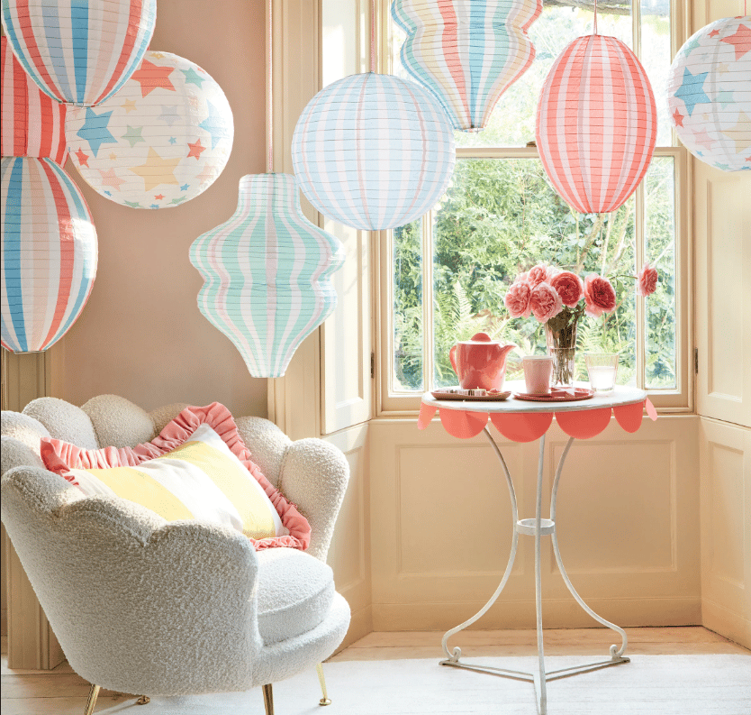 Meri Meri - Stars & Stripes Lanterns - yıldızlar & Çizgili Fenerler (3'lü)