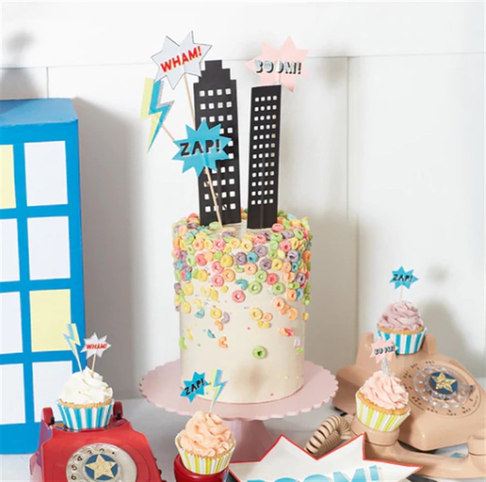 Meri Meri - Superhero Cupcake Kit - Süper Kahraman Cupcake Seti - 24'lü