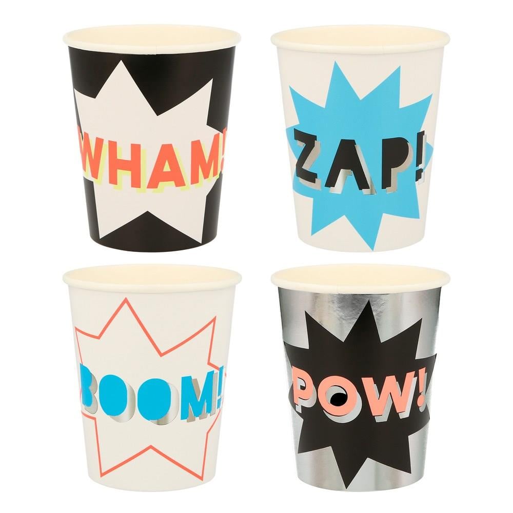 Meri Meri - Superhero Cups - Süper Kahraman Bardak - 8'li