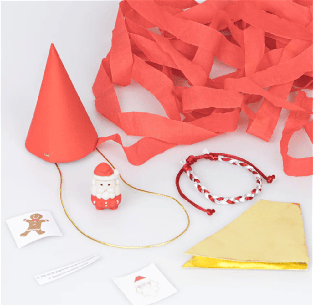 Meri Meri - Surprise Santa Hats - Süprizli Noel Baba Şapkalar (3'Lü)