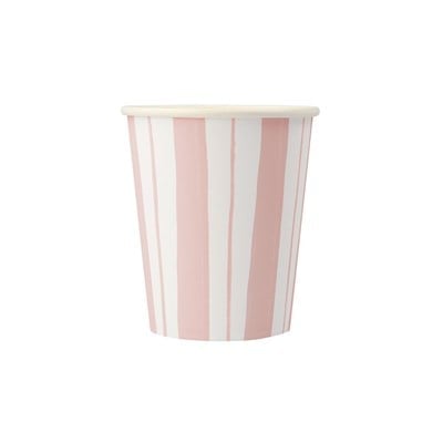 Meri Meri - Ticking Stripe Cups - Kalın Çizgili Bardaklar - 8'li