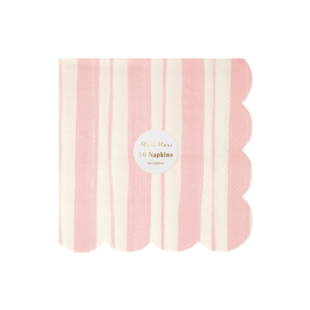 Meri Meri - Ticking Stripe Large Napkins - Kalın Çizgili Peçeteler - 16'Lı