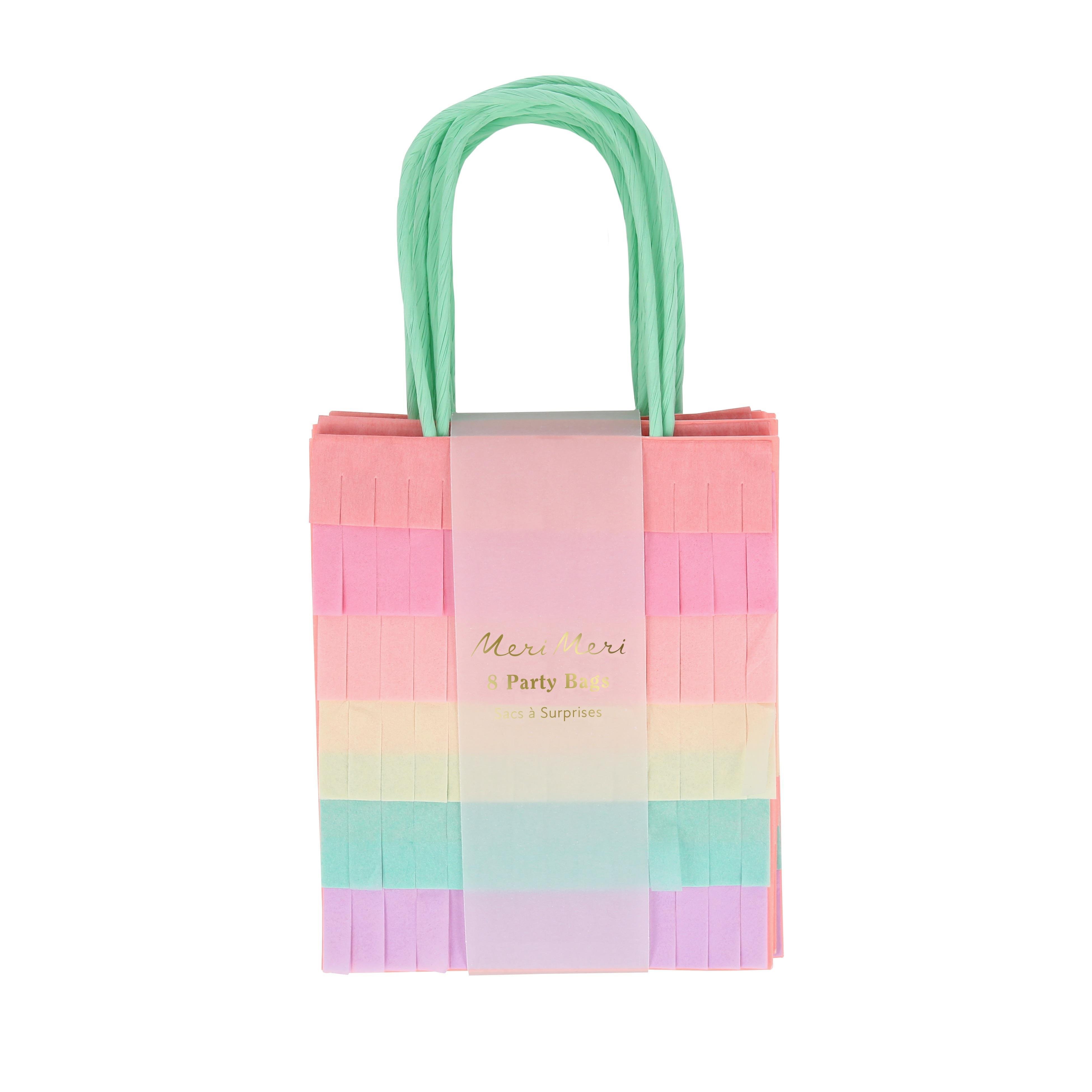 Meri Meri - Unicorn Püsküllü Hediye Çantaları - 8 Adet