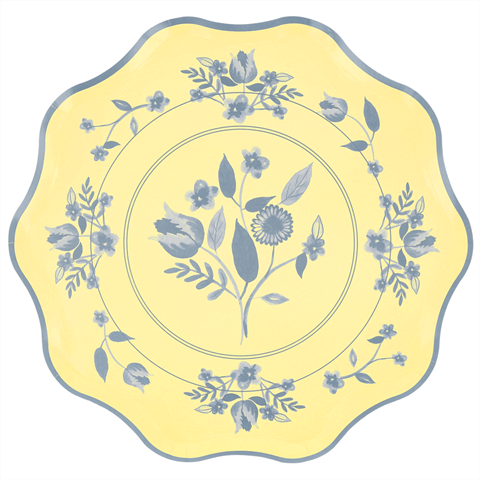 Meri Meri - Vintage Botanik Desenli Tabaklar - L - 8 Adet