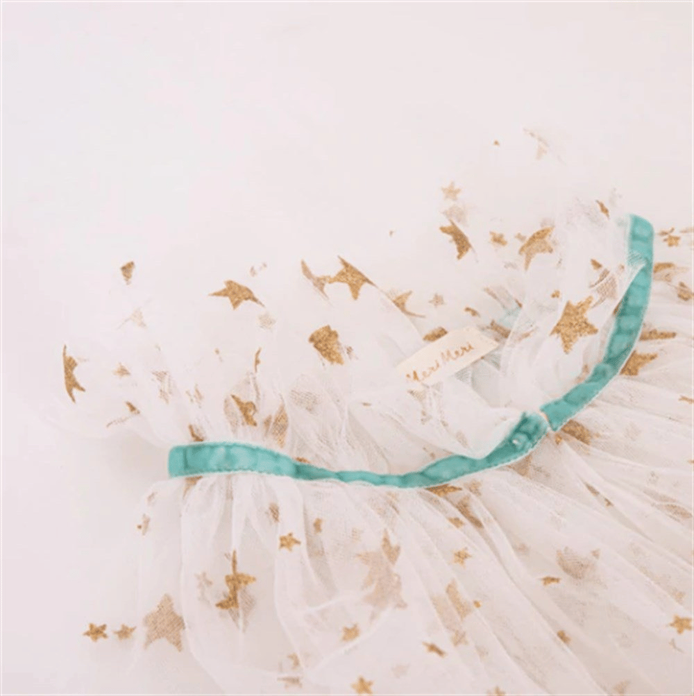 Meri Meri - White Star Tulle Cape - Yıldızlı Beyaz Tül Pelerin