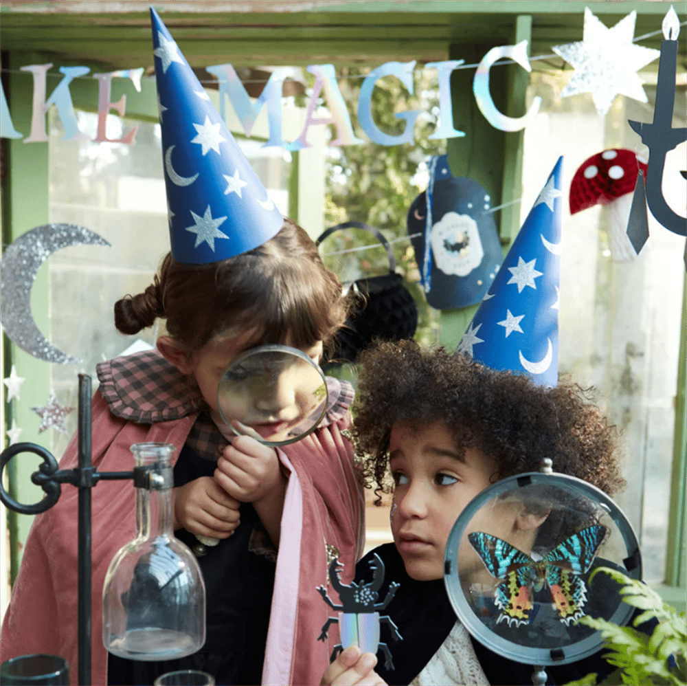 Meri Meri - Wizard Party Hats & Wands - Sihirbaz Parti Şapkaları & Sihirli Değnekler (6'Lı)