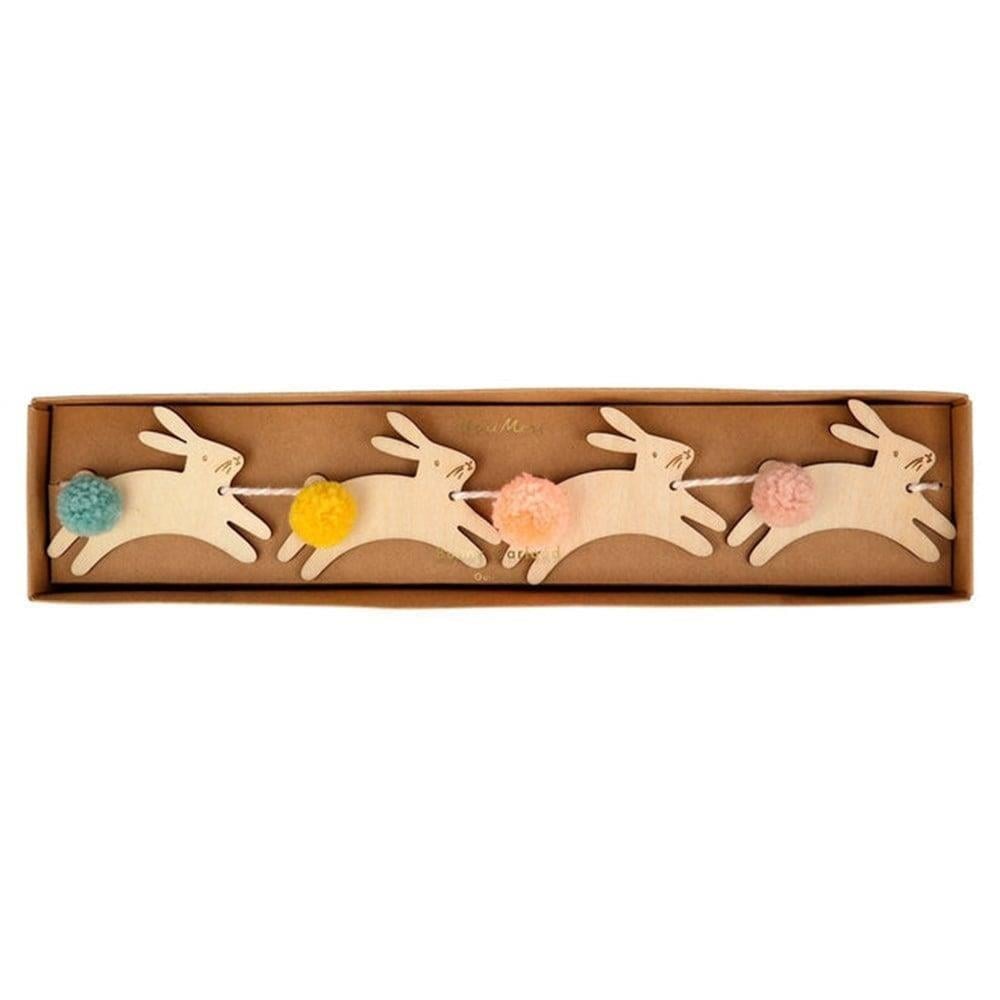 Meri Meri - Wooden Bunny Mini Garland - Ahşap Tavşanlar Mini Asılan Süs