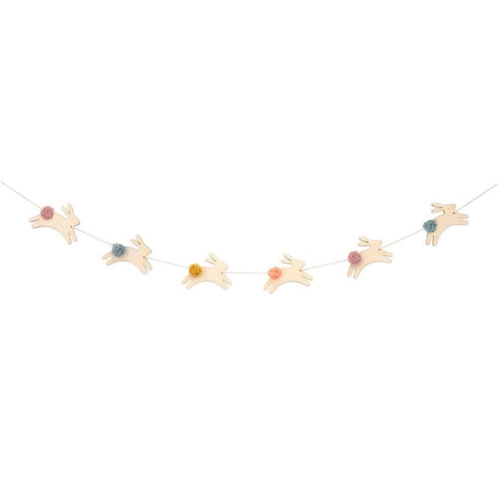 Meri Meri - Wooden Bunny Mini Garland - Ahşap Tavşanlar Mini Asılan Süs