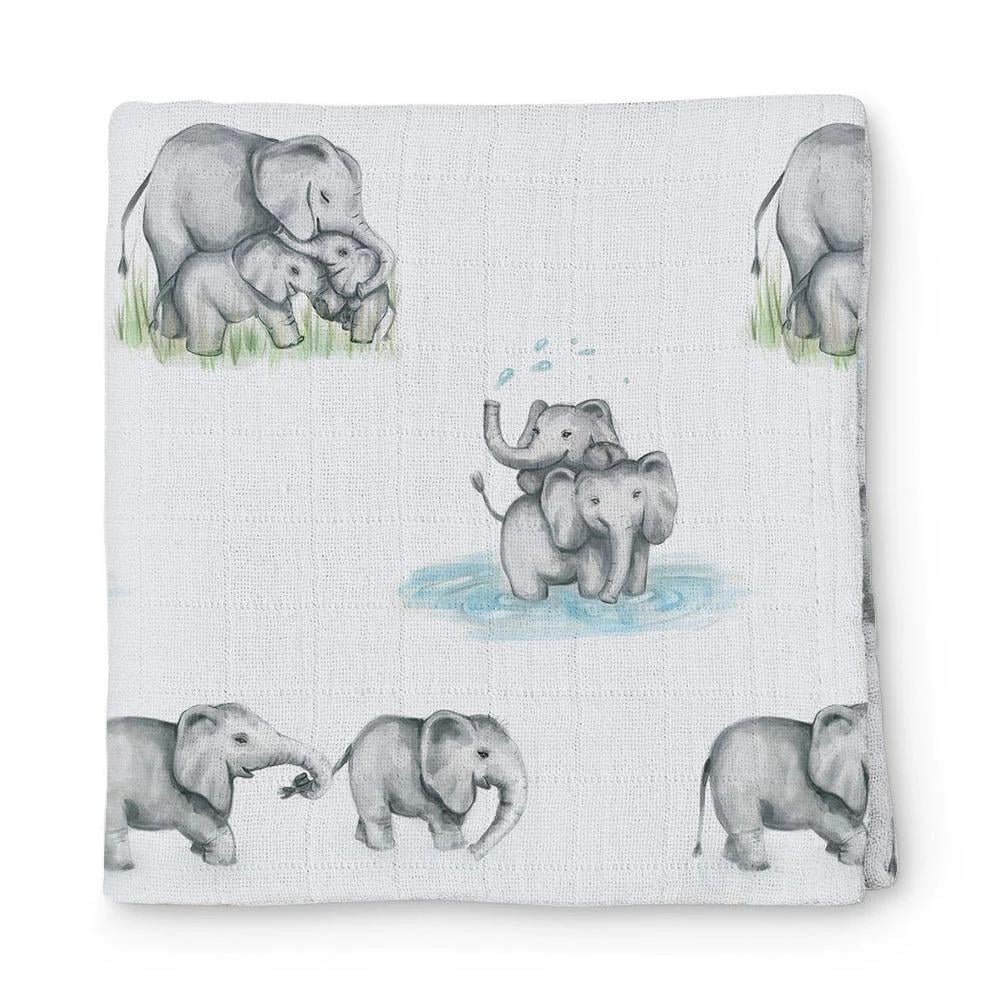 Müslin Bebek Örtü, Les Elephants 70x70cm Kategorisiz Deux Lapins