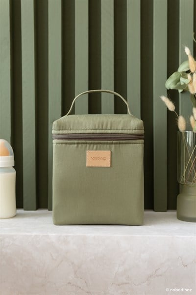 Nobodinoz Baby On the Go Su Geçirmez Beslenme Çantası, Olive Green Çocuk Çantası