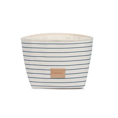 Nobodinoz Little Django Oyuncak Çantası, Blue Thin Stripes /Natural Oyuncak Çantası