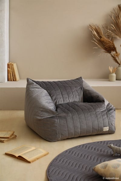Nobodinoz Puf, Chelsea Velvet, State Grey Puflar Ve Minderler