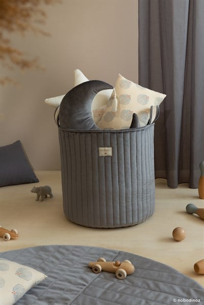 Nobodinoz Savanna Kadife Oyuncak Çantası Slate Grey Çocuk Çantası