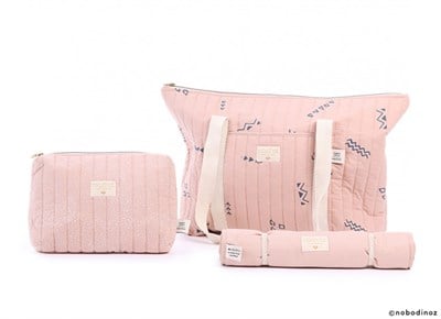 Nobodinoz Travel Mini Bag White Bubble/Misty Pink Anne Çantası