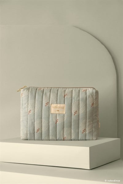 Nobodinoz Travel Mini Bag White Gatsby/Antique Green Anne Çantası