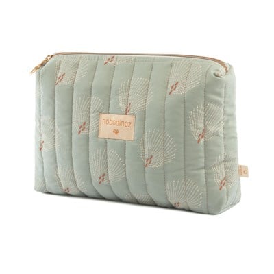 Nobodinoz Travel Mini Bag White Gatsby/Antique Green Anne Çantası
