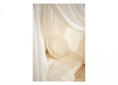 Nobodinoz Yastık, Vera Round Lace, Naturel Yastıklar