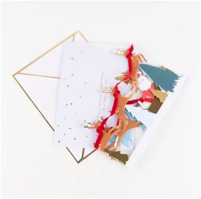 Noel Baba Kızağı Yeni Yıl Tebrik Kartı